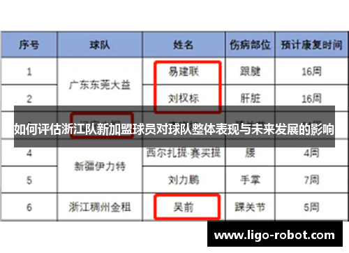 如何评估浙江队新加盟球员对球队整体表现与未来发展的影响