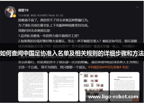 如何查阅中国足协准入名单及相关规则的详细步骤和方法