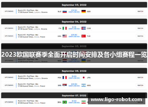 2023欧国联赛季全面开启时间安排及各小组赛程一览